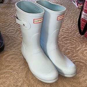 Light blue hunter tall boots